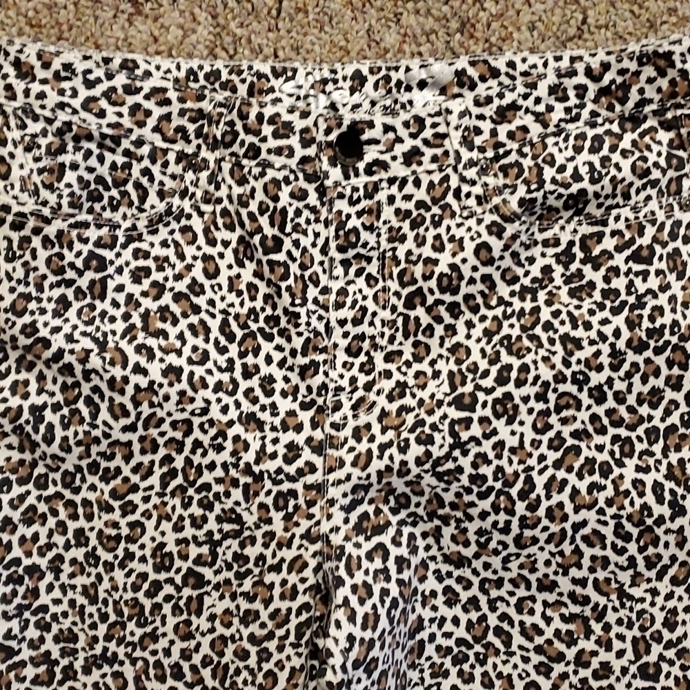 Seven7 High Rise Skinny Animal Print Denim Jeans Sz 12 - Picture 2 of 7